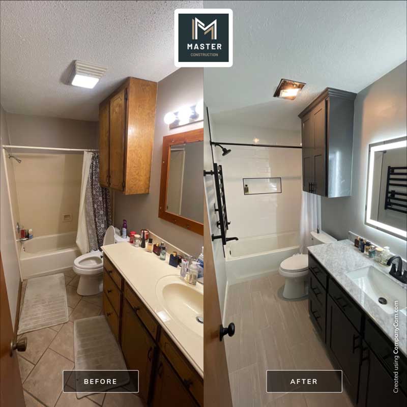 Bathroom transformation before and after
