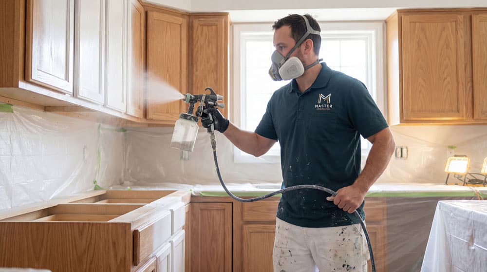 Master Construction professional painting cabinets